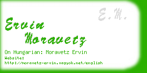 ervin moravetz business card